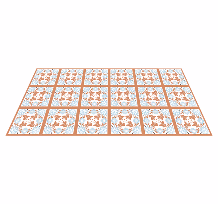 Preproga s cvetličnimi mediteranskimi ploščicami - TenStickers