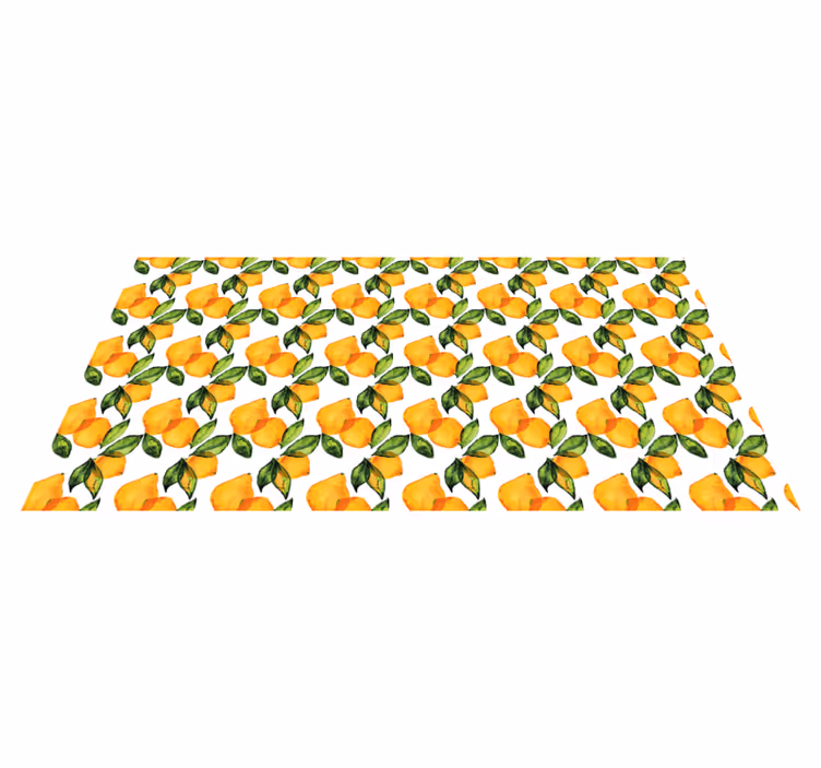 Cvetlična preproga v limonastem mediteranskem slogu - TenStickers
