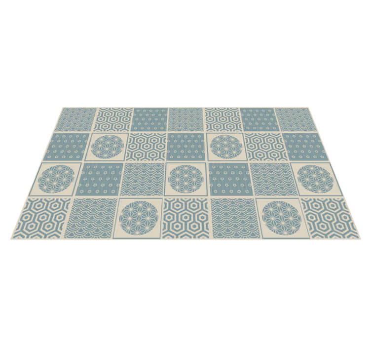 Geometric patterned blocks vinilna talna obloga - TenStickers