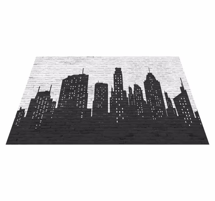 Brickwall skyline kamnita tla - TenStickers