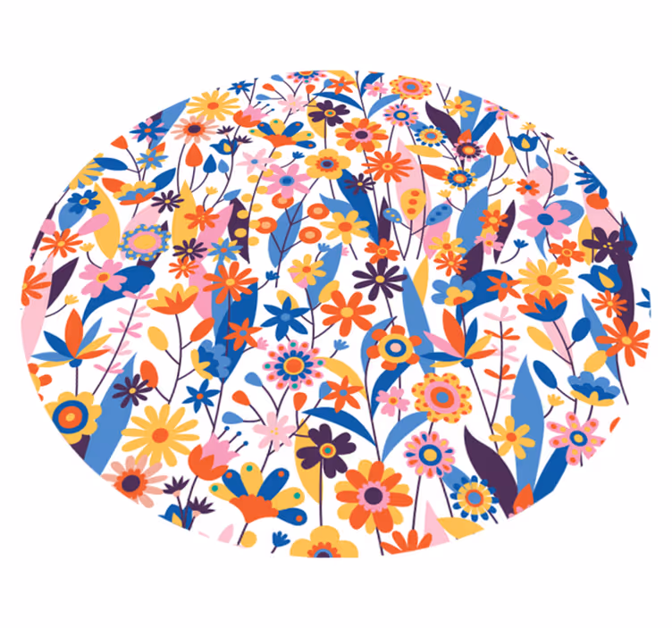Multicolor cvetovi Naravne vinilnea preproga - TenStickers