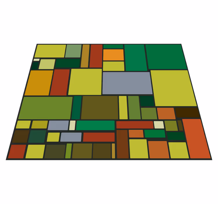 Večbarvni retro mozaik Vinilne preproge z geometrijskimi vzorci - TenStickers