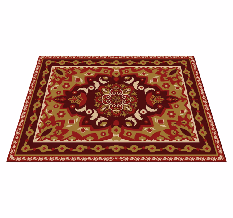 Floral geometric vintage design vinilna preproga - TenStickers