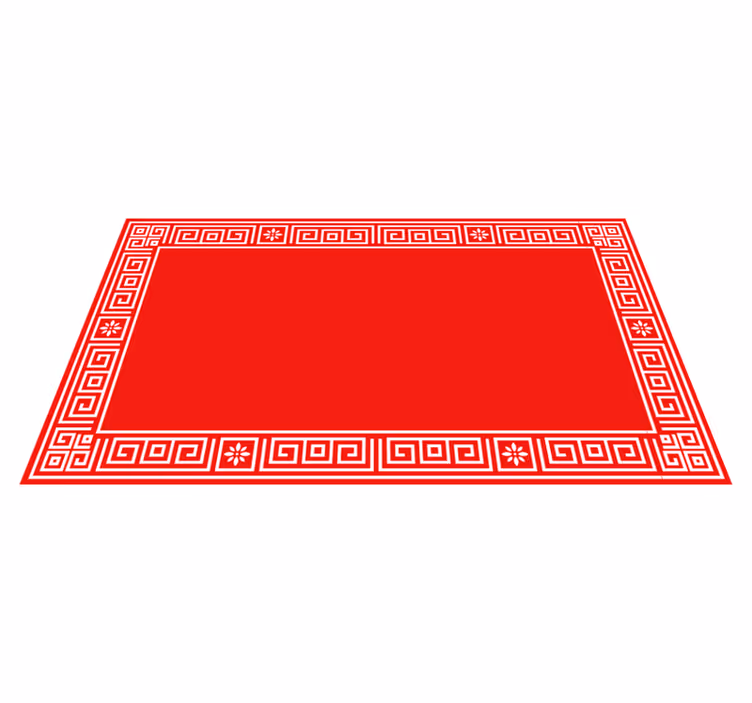 Classic greek design rdeči vinilni preprogi - TenStickers