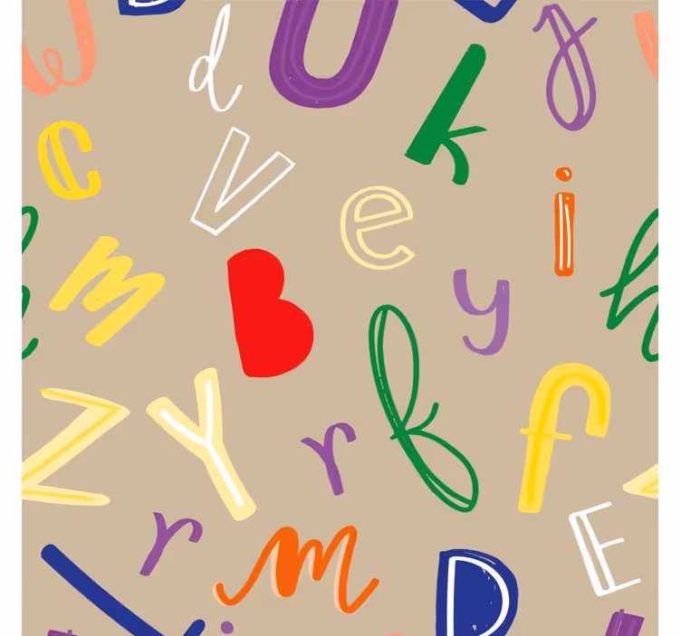 Pisana abeceda tapeta z napisi in črkami - TenStickers