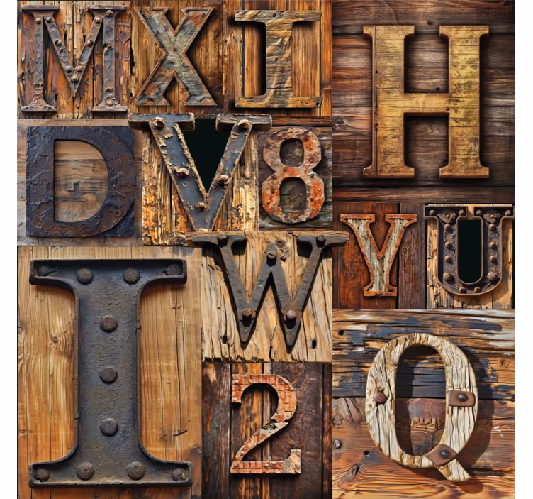 3d učinek tapeta z napisi in črkami - TenStickers