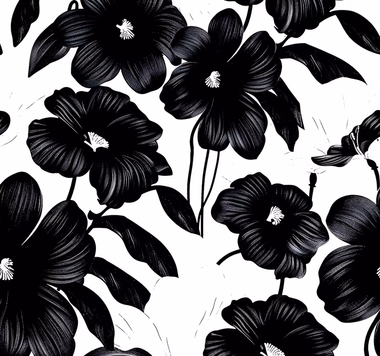 Black poppy tapeta z motivom vrtnice - TenStickers