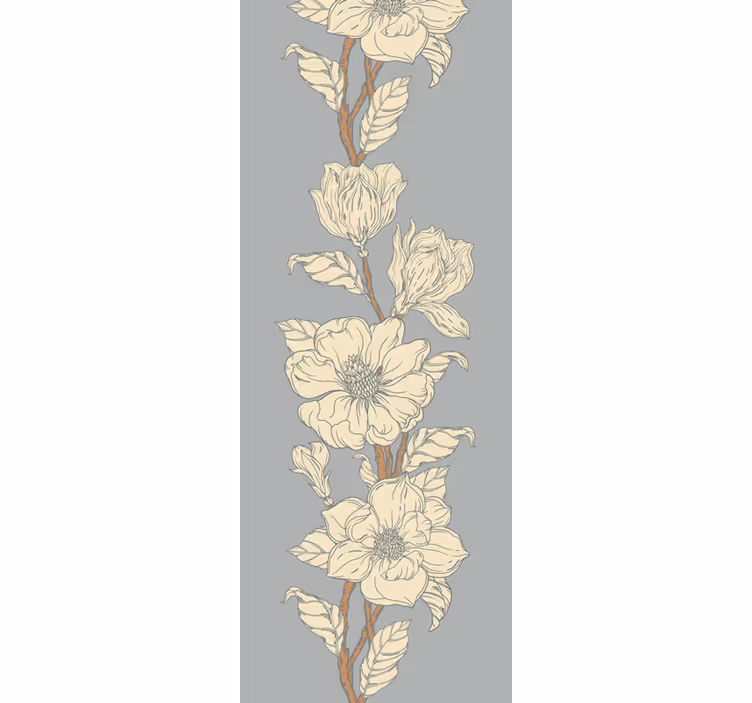 Elegantne cvetlične črte cvetlični ornamentalni zidni papir - TenStickers