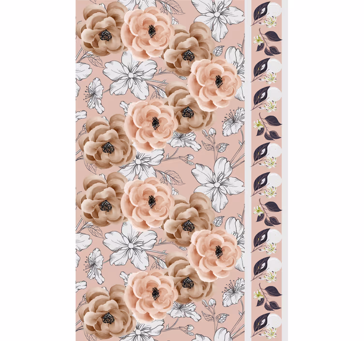 Eleganten bež aranžma tapeta z motivom vrtnice - TenStickers