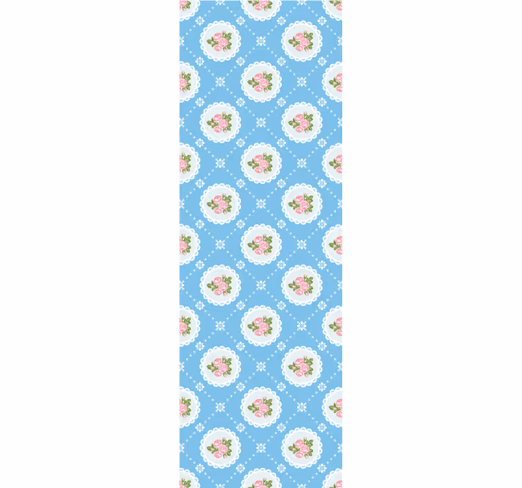 Cvetlični ornamentalni zidni papir vintage modri vzorec - TenStickers