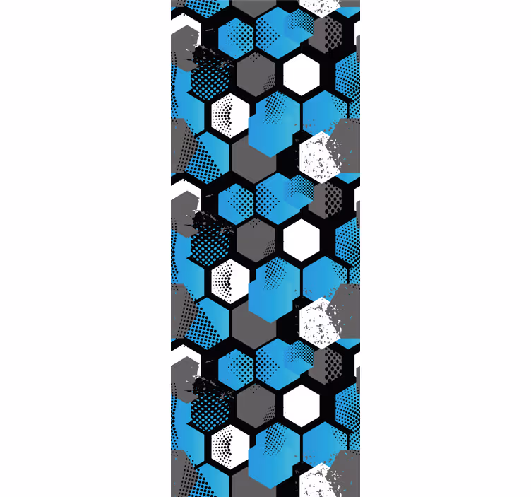 Dinamičen heksagonalni motiv geometrijski zidni papir - TenStickers
