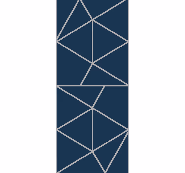 Tanke črte modri motiv geometrijski zidni papir - TenStickers