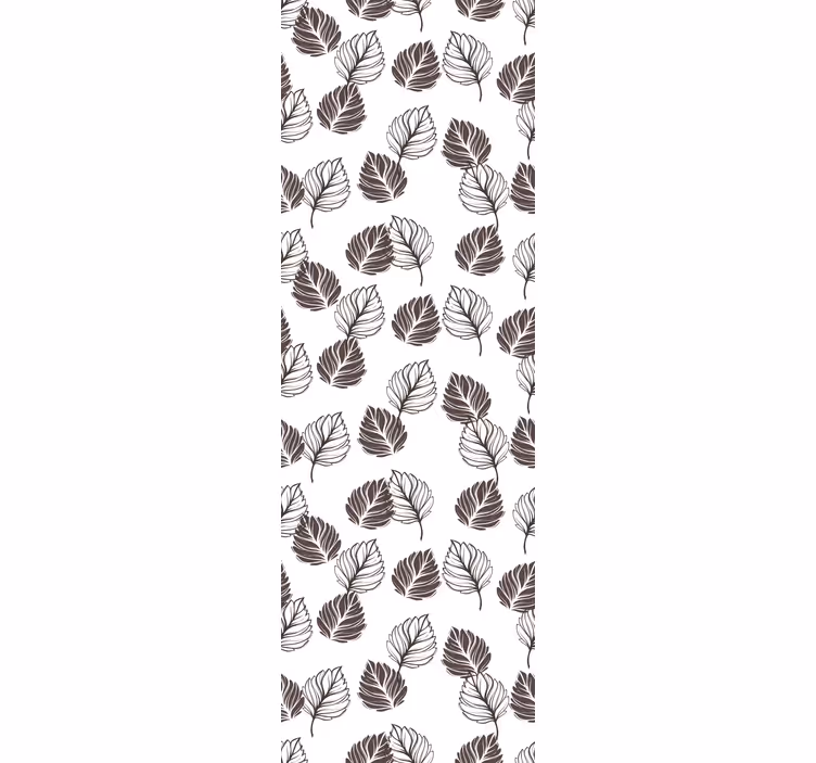 Brown and white botanical motif tapeta z listi - TenStickers