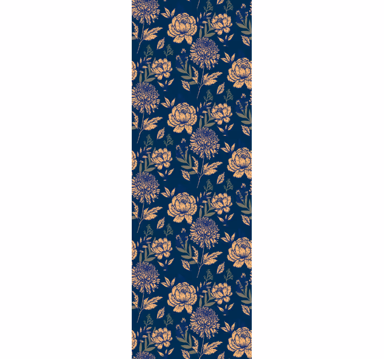 Golden floral patterns tapeta za vhod - TenStickers
