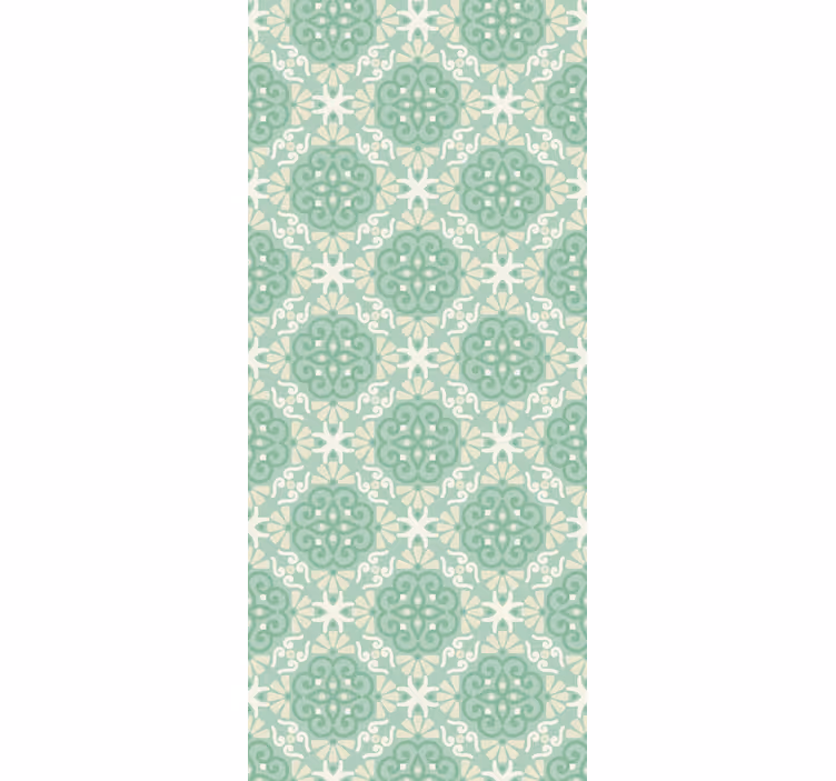Soft green circular motif druga okrasna tapeta - TenStickers