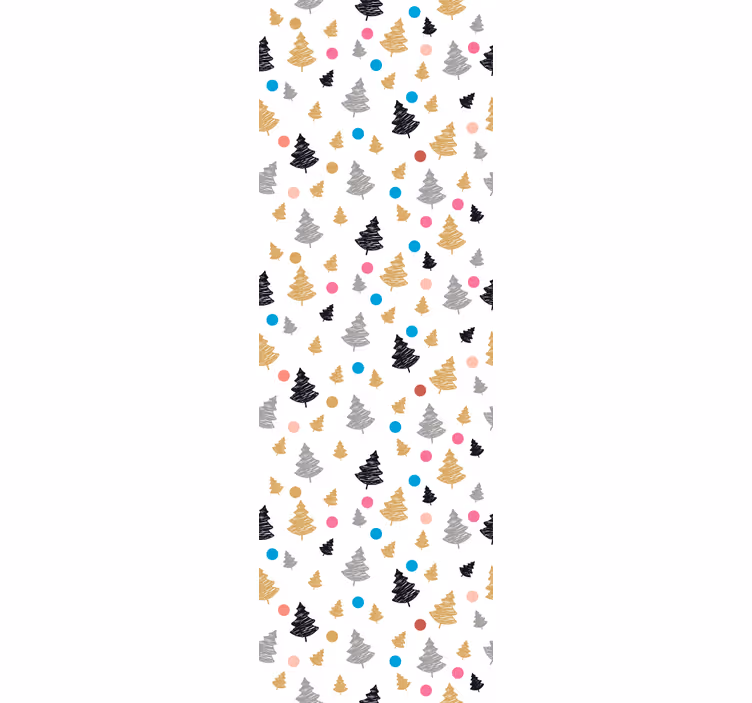 Pisan vzorec bora tapeta z motivom drevesa - TenStickers