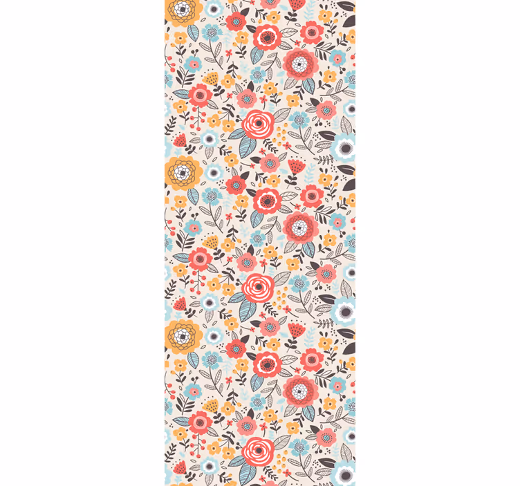 Colorful floral design tapeta z motivom vrtnice - TenStickers