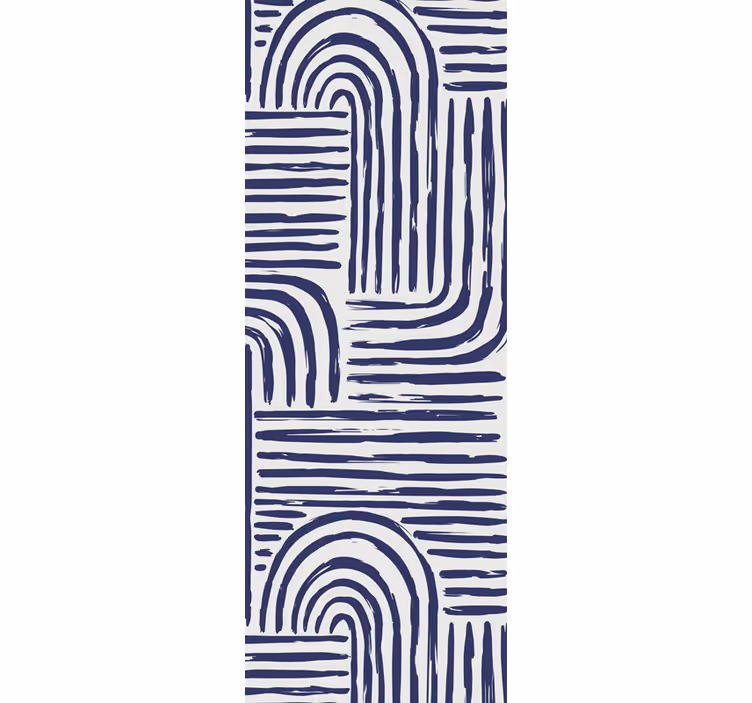 Oblikovanje ukrivljenih linij geometrijski zidni papir - TenStickers