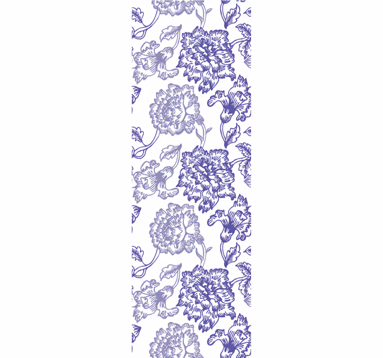 Modri indigo cvet cvetlični ornamentalni zidni papir - TenStickers