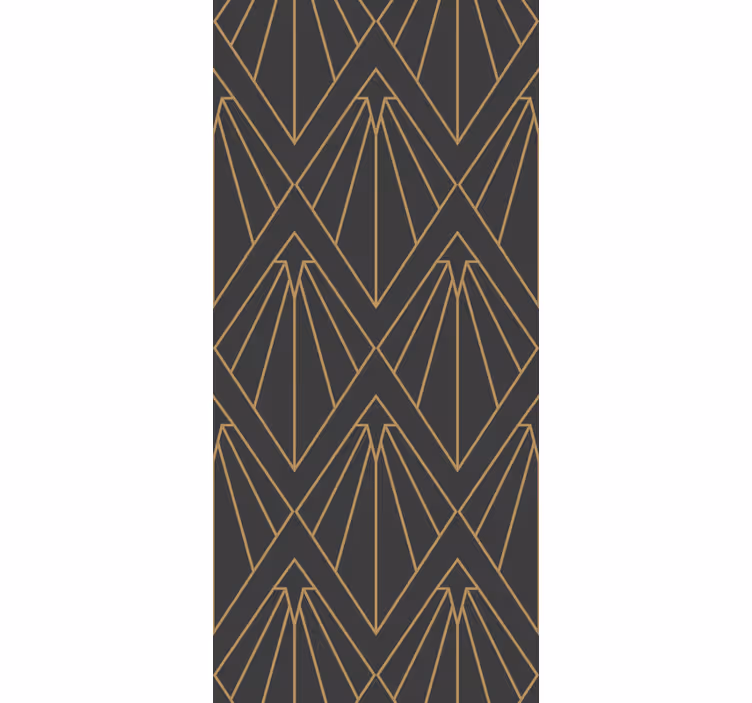 Deco zlata pahljača geometrijski zidni papir - TenStickers