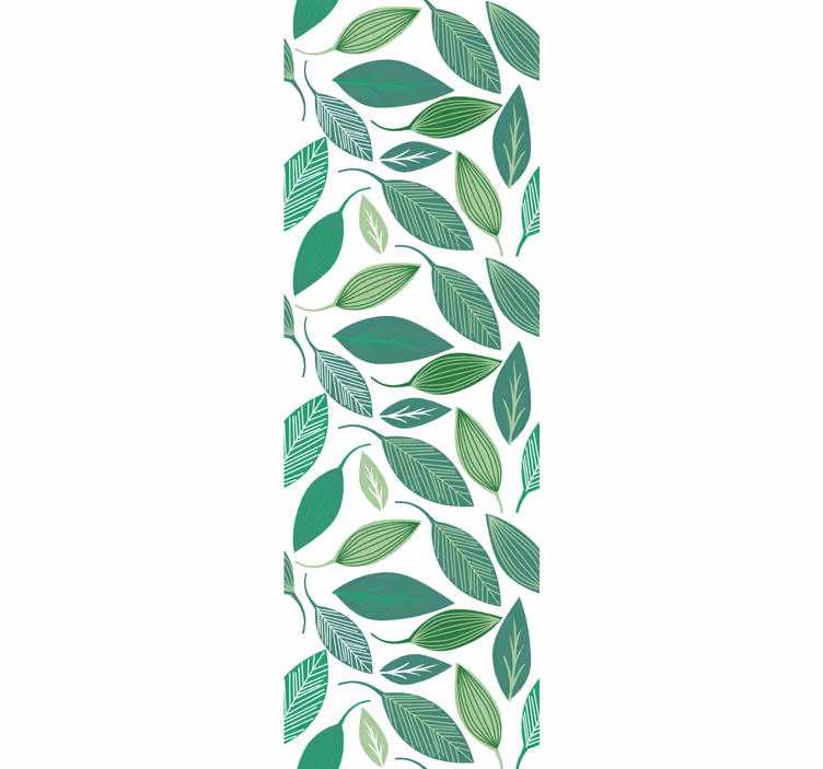 Green botanical elements tapeta z listi - TenStickers