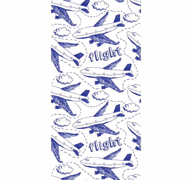 Airplane flight scene tapeta mest in držav - TenStickers