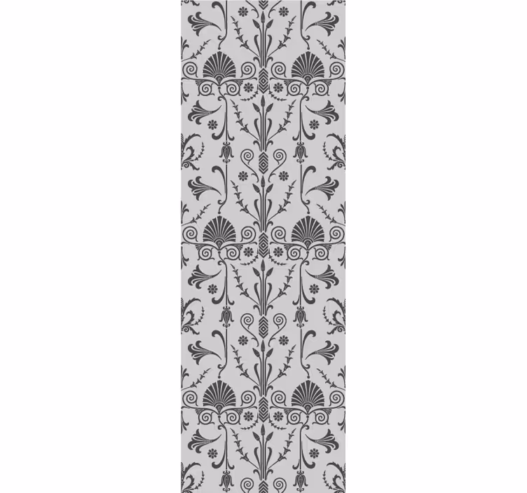 Elegantni sivi detajli cvetlični ornamentalni zidni papir - TenStickers