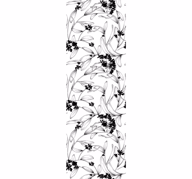 Elegantna cvetlična silhueta tapeta z motivom vrtnice - TenStickers