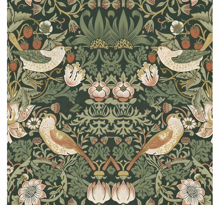 Morris style bird tapeta z motivi ptic - TenStickers