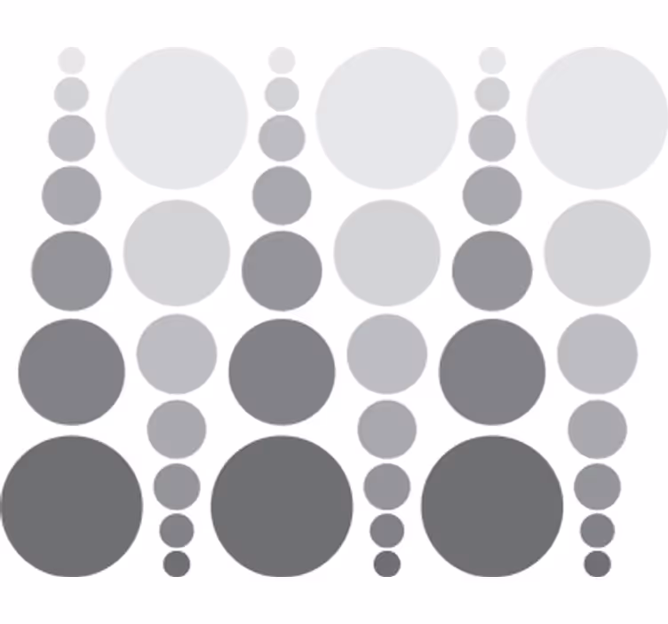 Coloured circles in grey shades geometrijski zidni papir - TenStickers