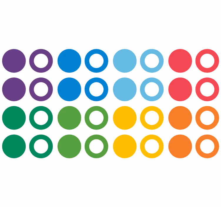 Rainbow colours circles geometrijski zidni papir - TenStickers