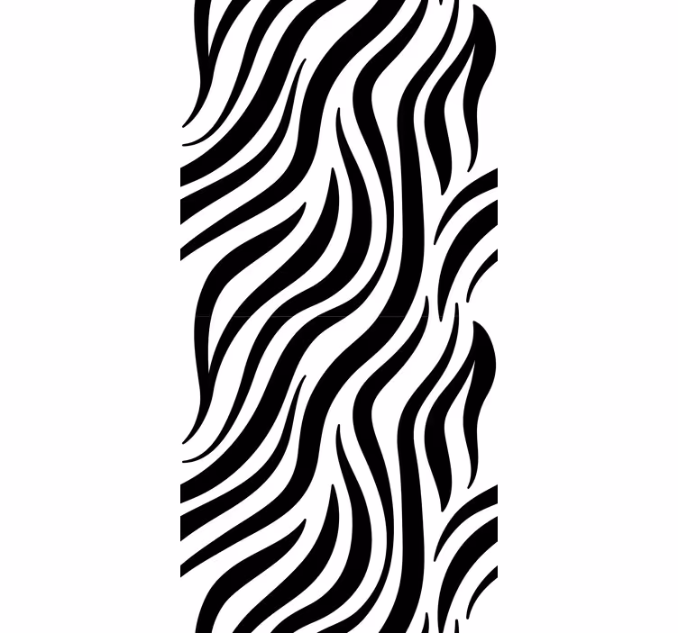 Črno-bela zebra vzorčasta geometrijska tapeta - TenStickers