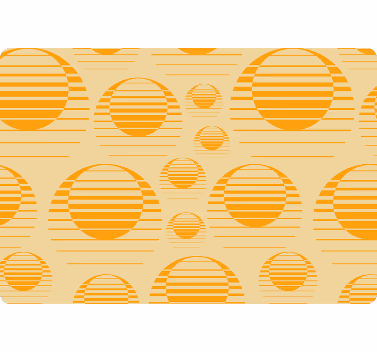 Retro orange suns geometrijski zidni papir - TenStickers
