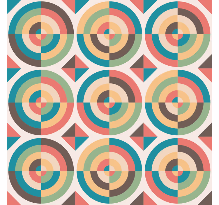 Retro abstract shapes geometrijski zidni papir - TenStickers