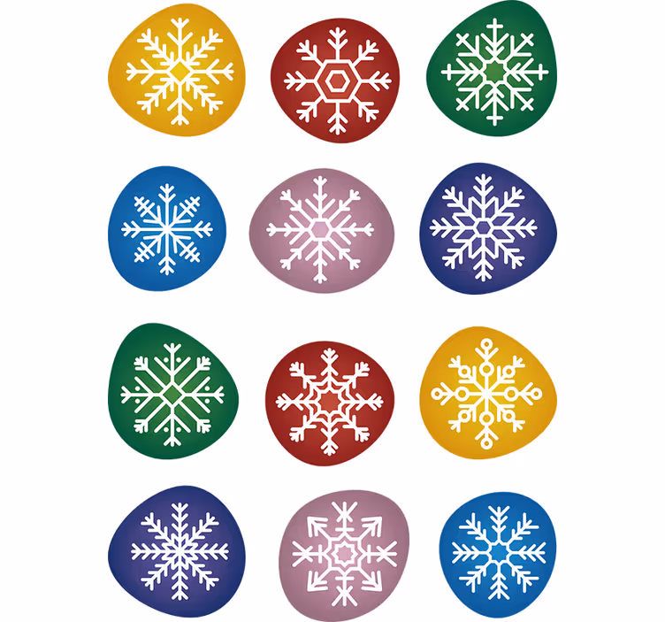 Colorful snowflakes božično ozadje za tapete - TenStickers