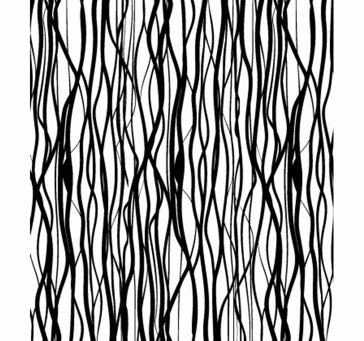 Thin black branches tapeta za dnevno sobo - TenStickers