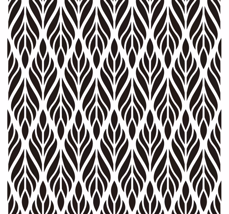Graceful black leaves tapeta za dnevno sobo - TenStickers