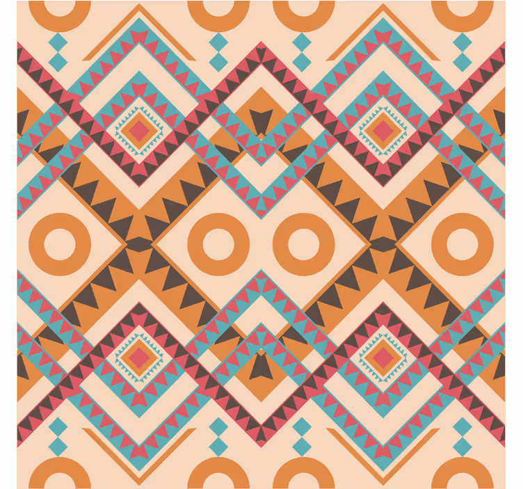 Multicolored diamonds pattern tapeta za dnevno sobo - TenStickers
