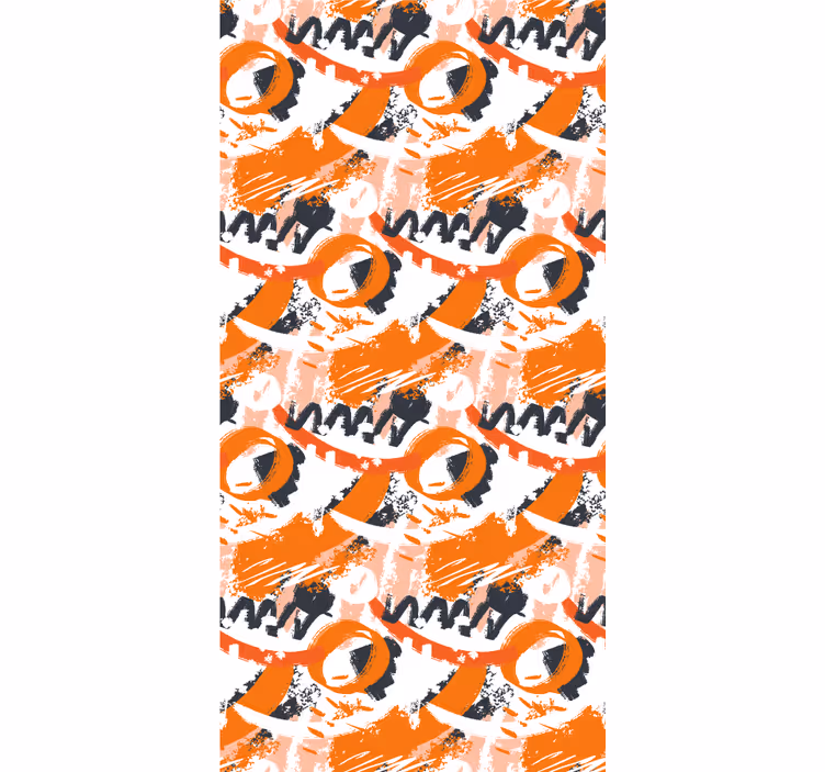 Abstract orange watercolor strokes tapete z ornamenti - TenStickers