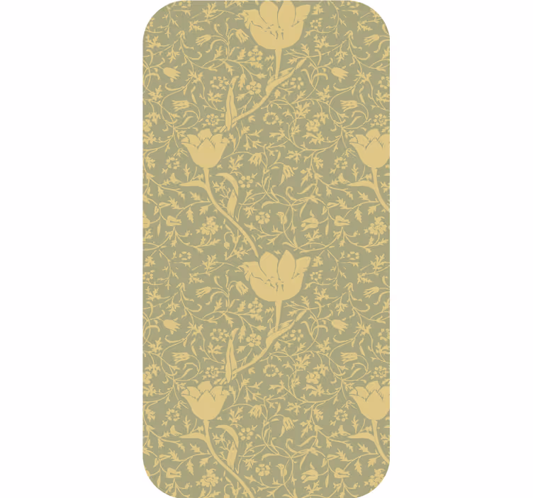 Gold and green subtle floral pattern tapete z motivi - TenStickers