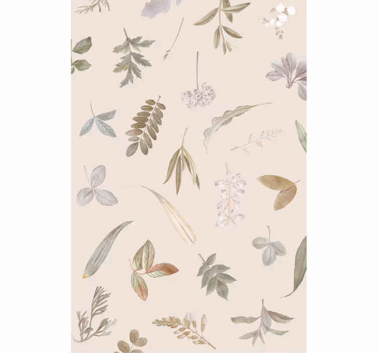 Floral motif overlay tapeta z listi - TenStickers