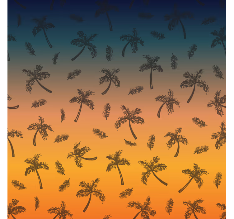 Tropical palm scene tapete z ornamentnimi motivi - TenStickers