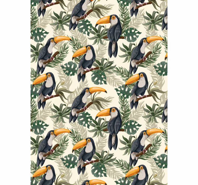 Jungle toucans tapete z deževnim gozdom - TenStickers