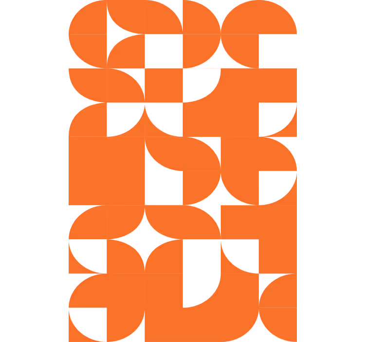 Orange circle geometric art pattern tapeta z vzorci - TenStickers