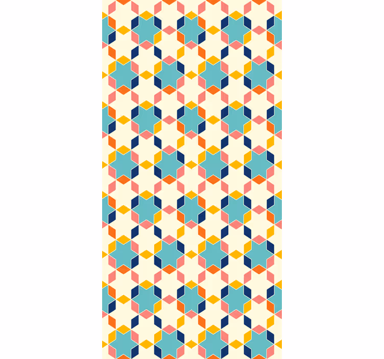 Geometric tessellation tapeta za dnevno sobo - TenStickers
