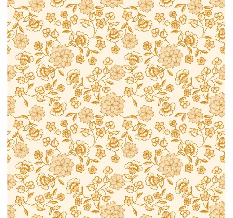 Floral orange paisley tapeta za dnevno sobo - TenStickers