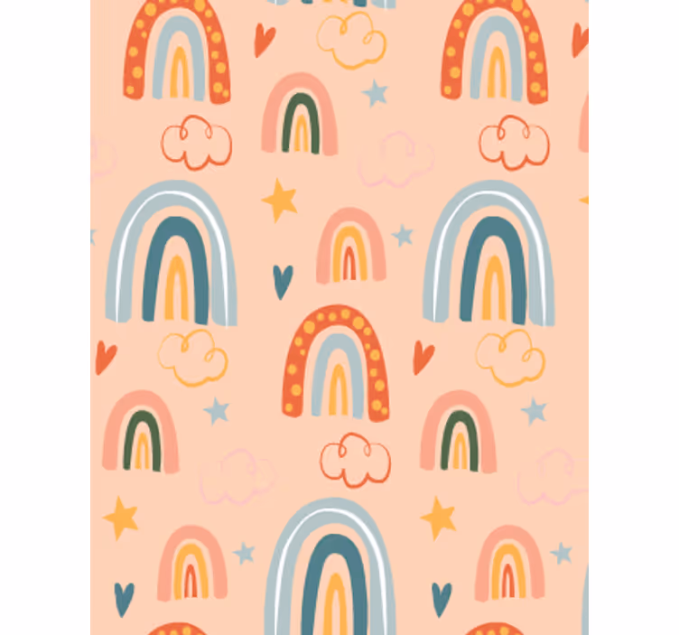 Pastel simple rainbows tapete za otroške sobe - TenStickers