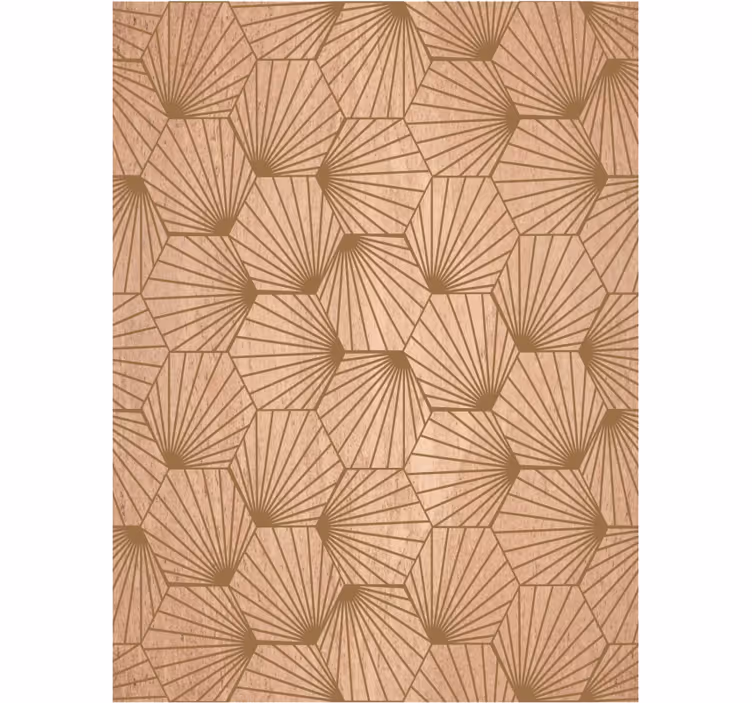 Brown hexagon lines tapeta za dnevno sobo - TenStickers