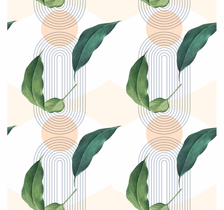 Leafy geometric pattern tapete za spalnice - TenStickers
