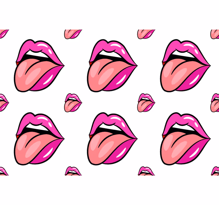 Playful lip motif tapete za spalnice - TenStickers